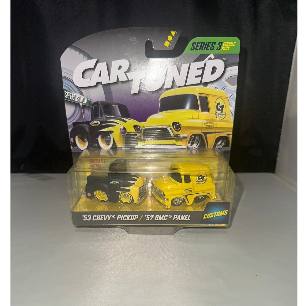 Car Tuned Series 3 Double Pack 53 Chevy Pickup 57 GMC Panel Diecast MGA Customs